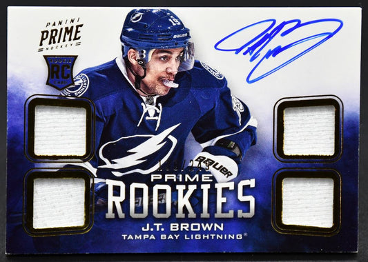 2012-13 Panini Prime Prime Rookies J.T. Brown 145 RC Auto Jersey