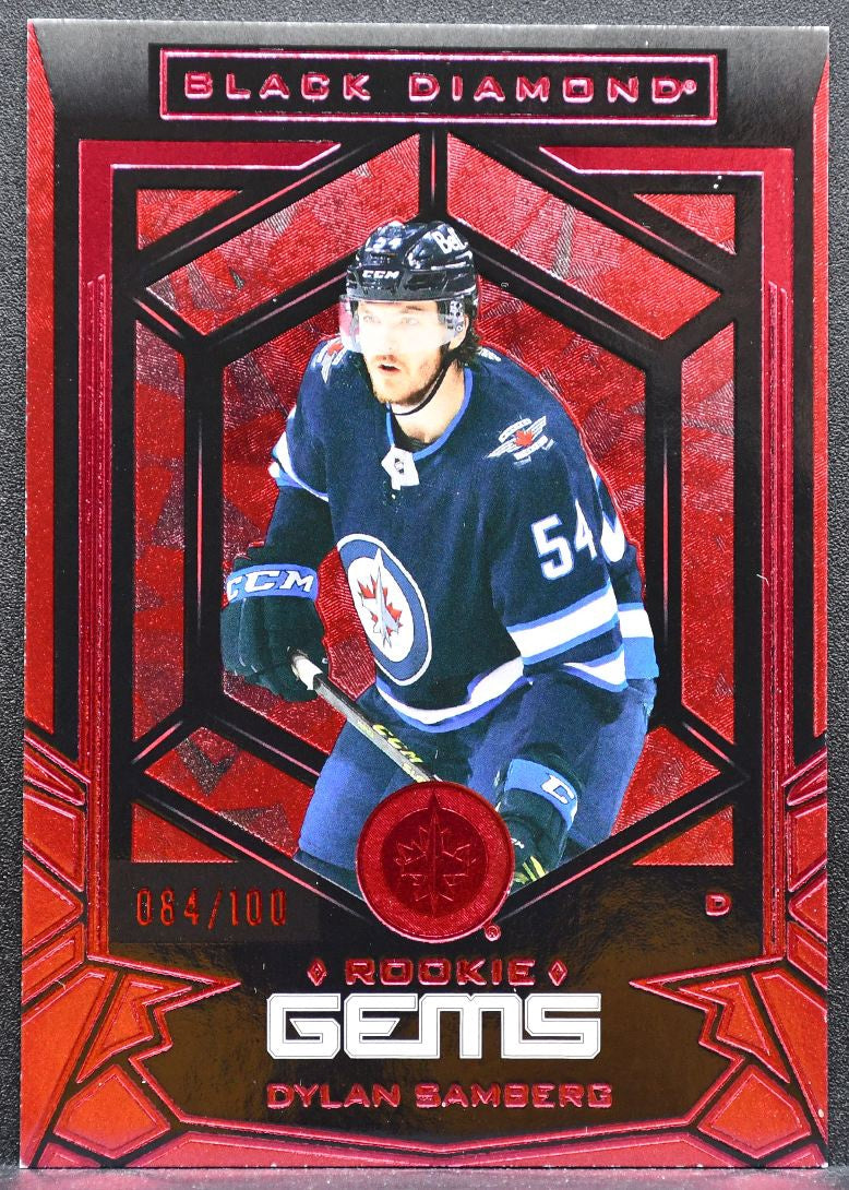 2022-23 UD Black Diamond Rookie Gems Ruby Dylan Samberg Jets RC 084/100 3048