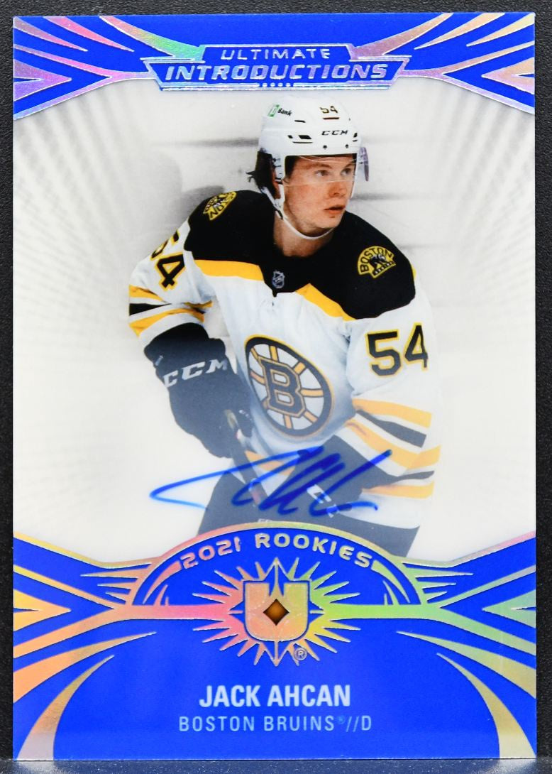 2021-22 UD Ultimate Collection Introductions Auto Jack Ahcan Bruins RC Auto 0246