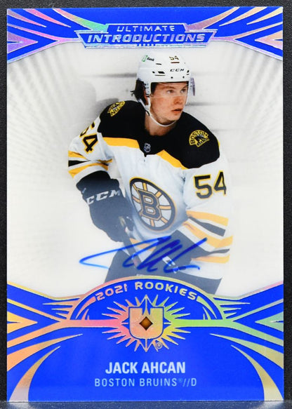 2021-22 UD Ultimate Collection Introductions Auto Jack Ahcan Bruins RC Auto 0246