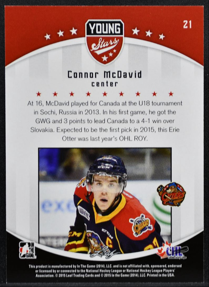 2015-16 In The Game Young Stars Connor McDavid 21 Erie Otters 7703