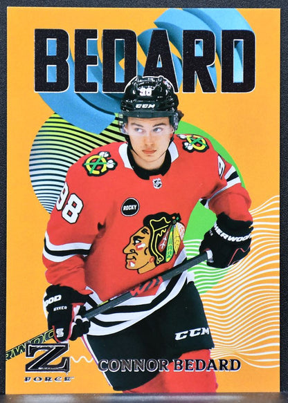 2023-24 UD Metal Universe Z Force Connor Bedard 50 OF 50 Chicago Blackhawks RC 8518