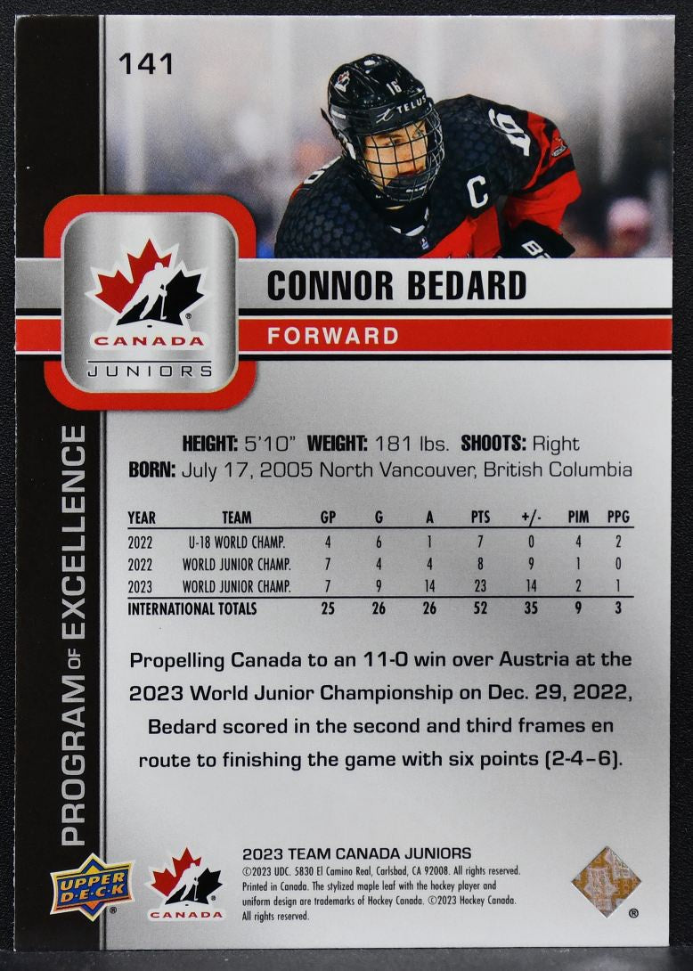 2023-24 Upper Deck Program of Excellence Connor Bedard 2 Chicago Blackhawks 8199