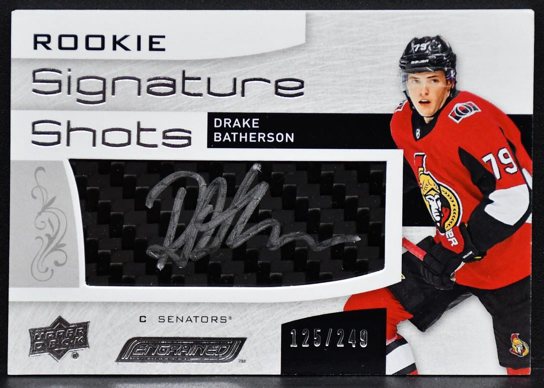 2018-19 UD Engrained Rookie Signature Shots Drake Batherson RSS-BA  RC Auto 249