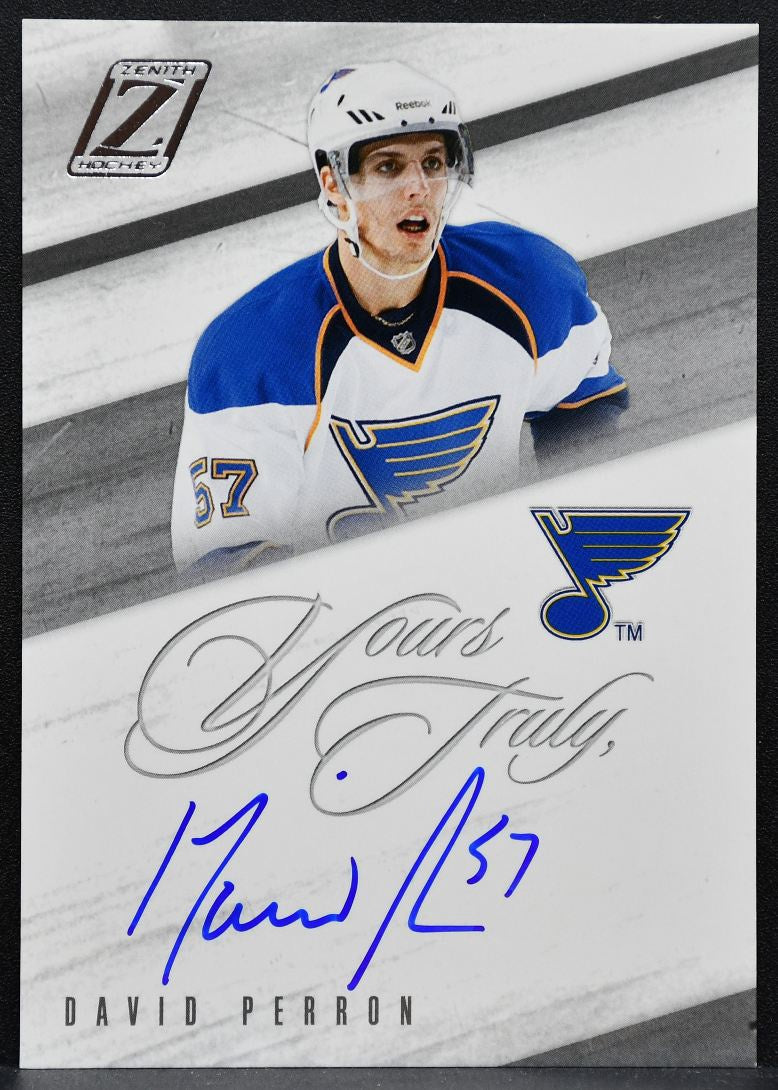 2010-11 Panini Zenith Yours Truly David Perron DP St. Louis Blues Auto 2756