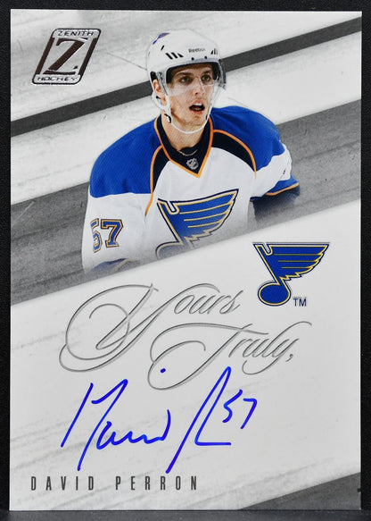 2010-11 Panini Zenith Yours Truly David Perron DP St. Louis Blues Auto 2756