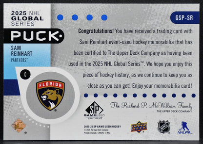 2025-26 SPGU Global Series Stars vs. Panthers Puck Relics Reinhart Puck 6286