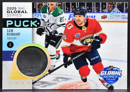 2025-26 SPGU Global Series Stars vs. Panthers Puck Relics Reinhart Puck 6286