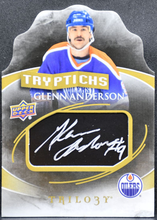 2015-16 Upper Deck Trilogy Tryptichs Auto Glenn Anderson Oilers Auto 27/40 4687