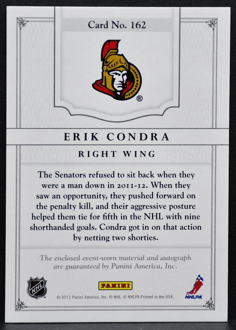 2011-12 Panini Dominion Patch Auto Erik Condra Senators Auto 065/199 Patch 1469