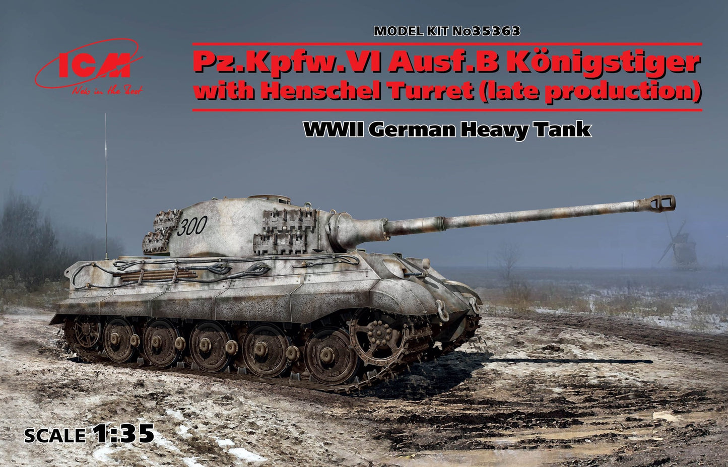 ICM 1/35 Pz.Kpfw.VI Ausf.B King Tiger with Henschel Turret (late production), WWII German Heavy Tank