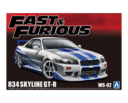 Aoshima 1/24 Movie Mecha #WS-02 1/24 Fast & Furious R34 SKYLINE GT-R