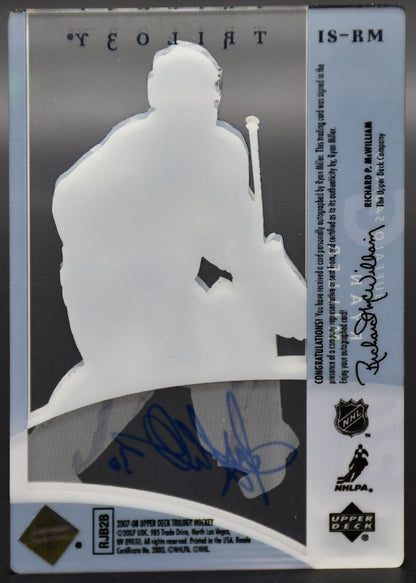 2007-08 UD Trilogy Ice Scripts Ryan Miller IS-RM Buffalo Sabres Auto