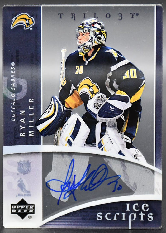2007-08 UD Trilogy Ice Scripts Ryan Miller IS-RM Buffalo Sabres Auto