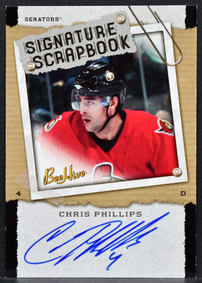 2006-07 UD Beehive Signature Scrapbook Chris Phillips SS-CP Ottawa Senators Auto