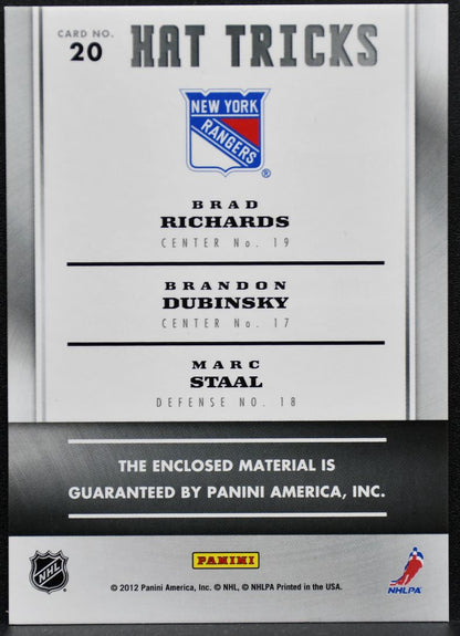 2011-12 Panini Titanium Hat Tricks Memorabilia Richards/Dubinsky/Staal /199 8823