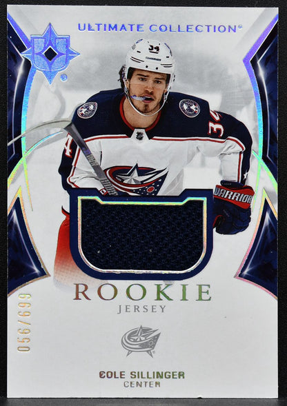 2021-22 UD Ultimate Collection Rookies Sillinger Blue Jackets RC Jersey 3437