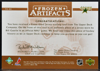 2005-06 UD Artifacts Frozen Copper Bill Guerin FA-GU Stars 067/125 Jersey 9356