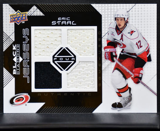 2008-09 UD Black Diamond Jerseys Quad Eric Staal BDJ-ES Hurricanes Jersey 6897