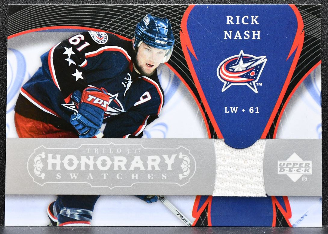 2007-08 UD Trilogy Honorary Swatches Rick Nash HS-RN Blue Jackets Jersey 3728