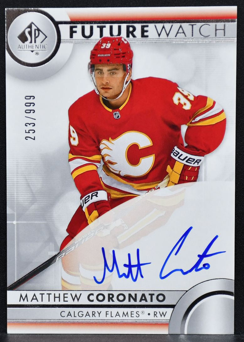 2023-24 SP Authentic Future Watch Inscribed Matthew Coronato 108 RC Auto /999