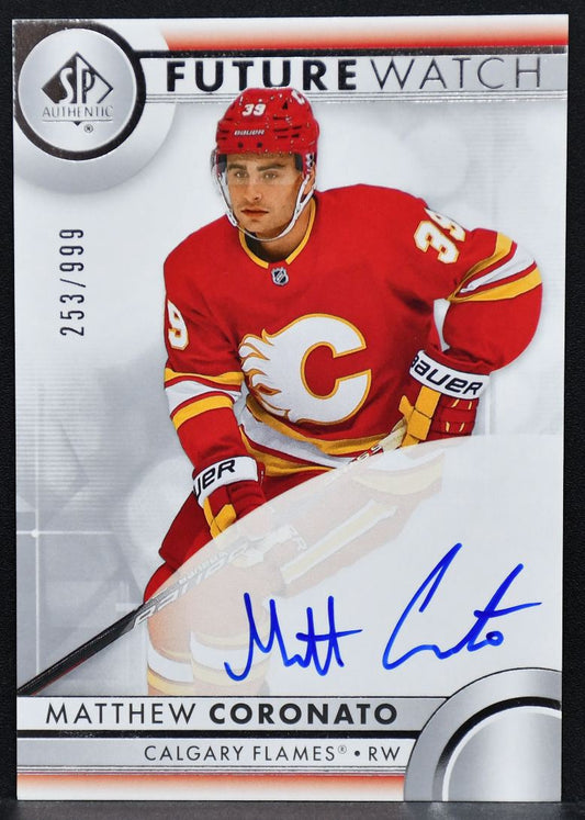 2023-24 SP Authentic Future Watch Inscribed Matthew Coronato 108 RC Auto /999