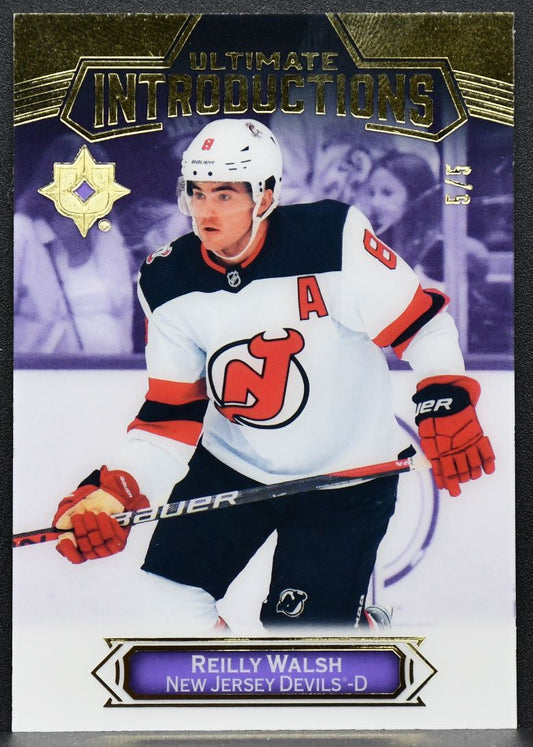 22-23 UD Ultimate Collection Introductions Purple Reilly Walsh Devils RC 5/5 7771