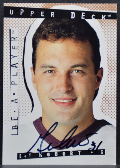 1995-96 Upper Deck Be A Player Auto Guy Hebert 99 Anaheim Mighty Ducks Auto 7034