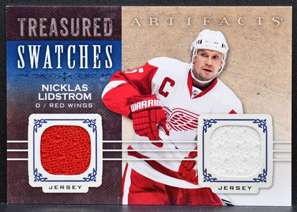 2014-15 UD Artifacts Treasured Swatches Jerseys Blue Lidstrom Jersey 0653