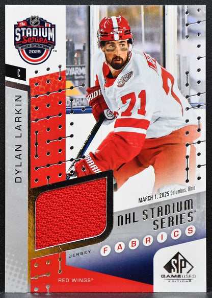 2025-26 SP Game Used Stadium Series Fabrics Dylan Larkin Red Wings Jersey 6071