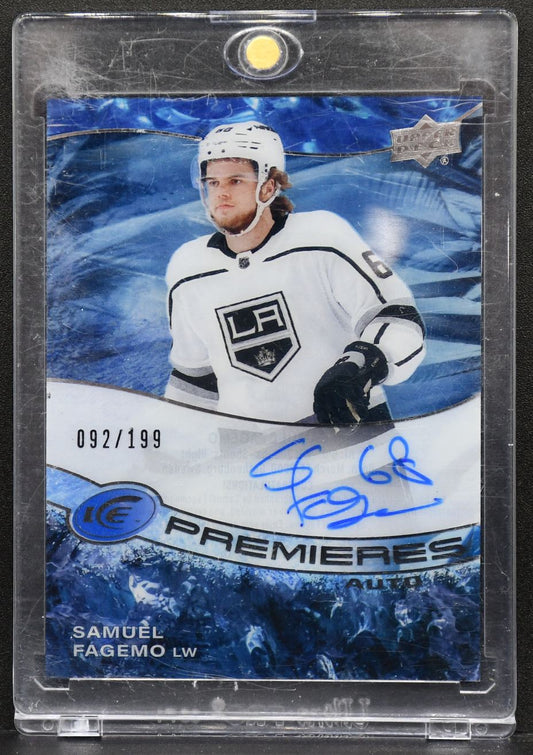 2022-23 UD Ice Premieres Autographs Samuel Fagemo IPA-SF RC Auto 092/199