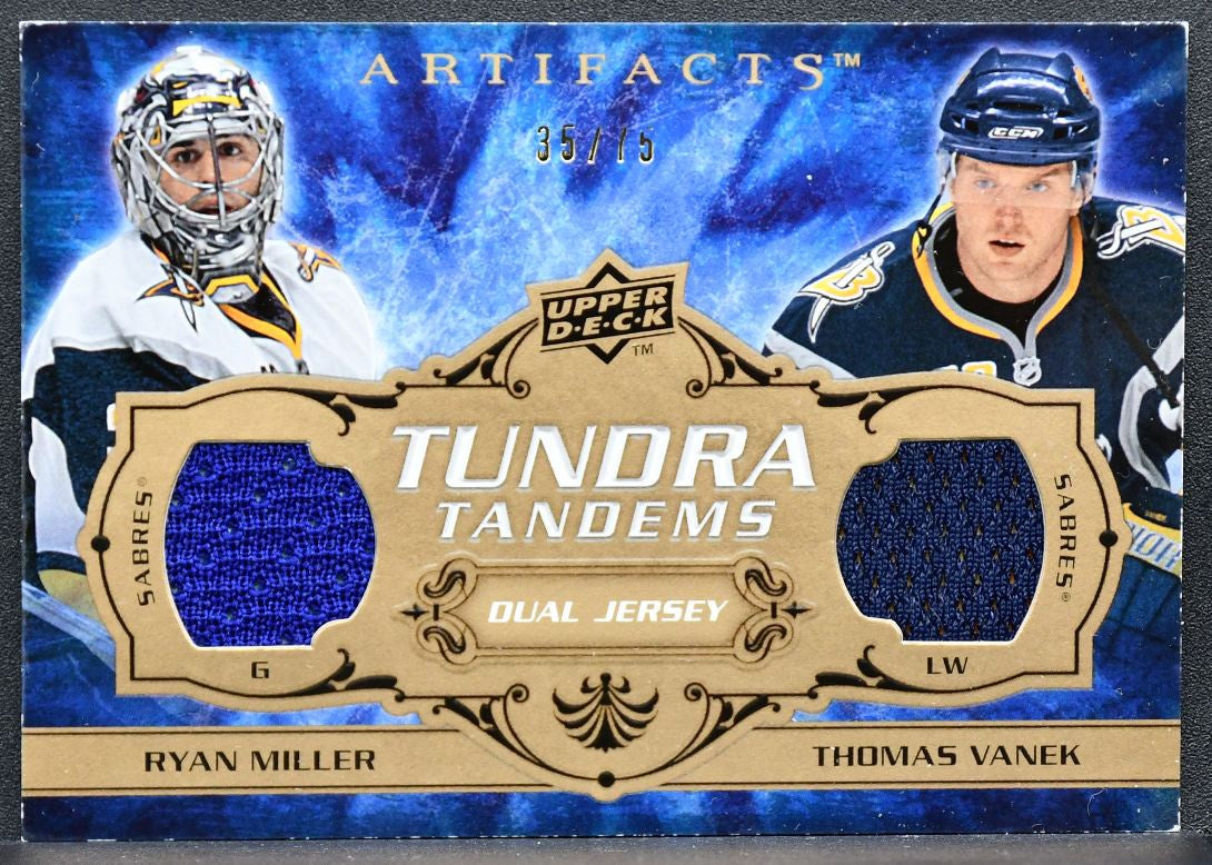 08-09 UD Artifacts Tundra Tandems Miller/ Vanek TT-MV Sabres 39/75 Jersey 3056