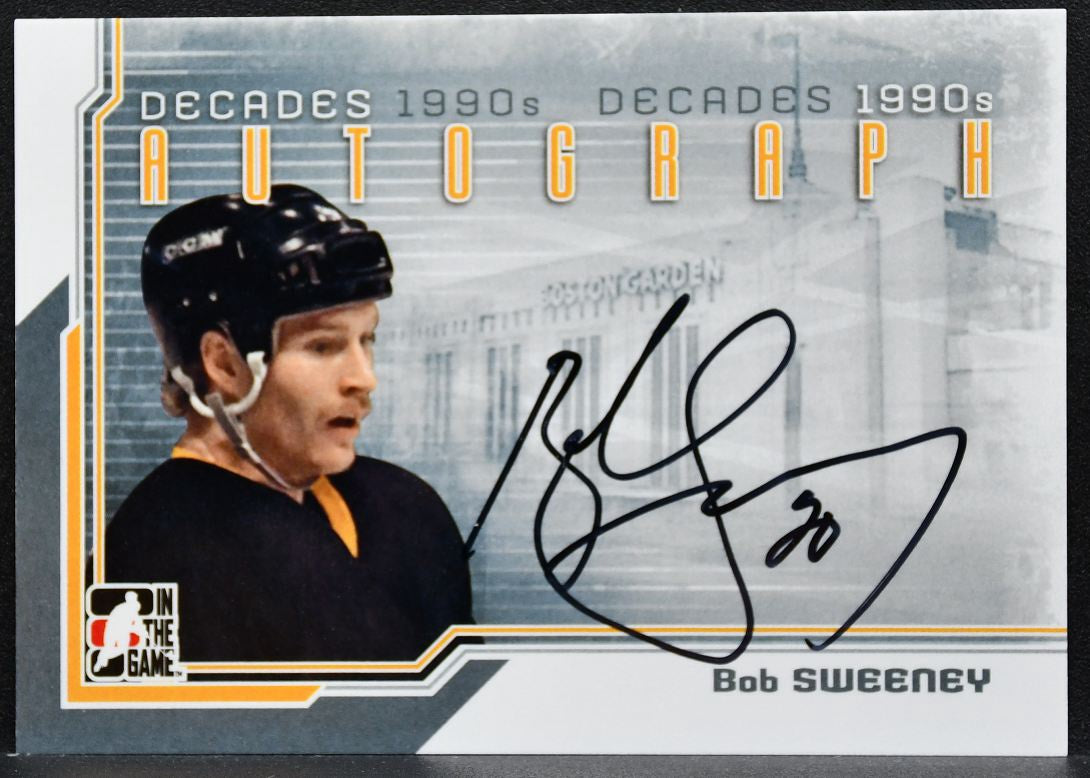 2013-14 In The Game Decades 1990s Bob Sweeney A-BSW Boston Bruins Auto 6982