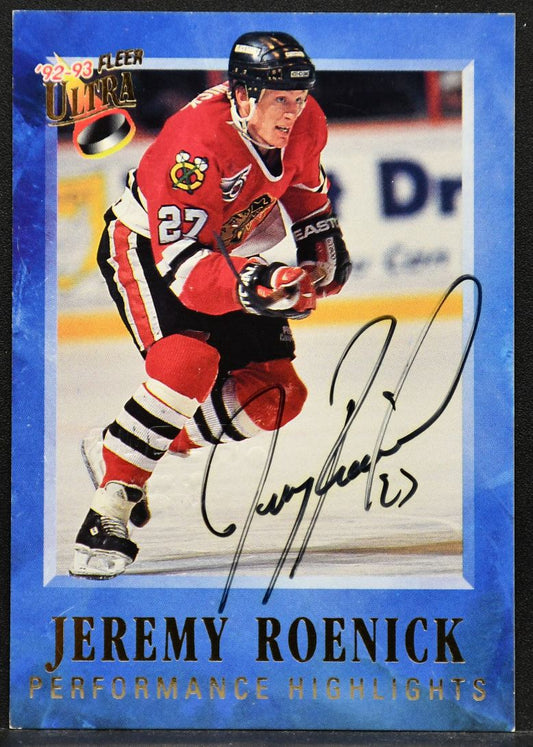 1992-93 Fleer Ultra Performance Highlights Autographs Jeremy Roenick 5 Auto