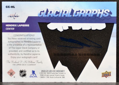 2022-23 Upper Deck Ice Glacial Graphs Hendrix Lapierre GG-HL Capitals Auto 6976
