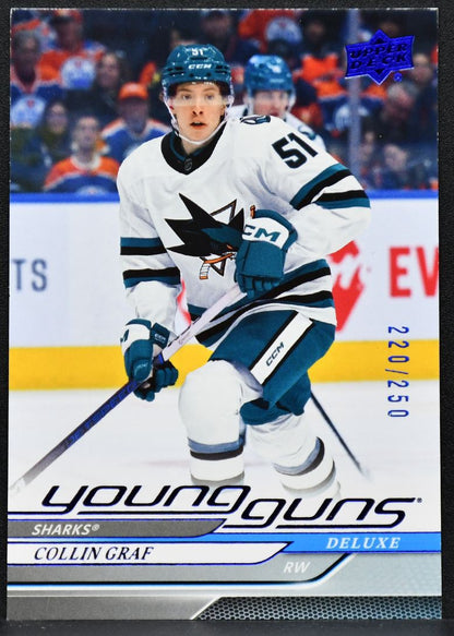 2024-25 UD Series 1 Young Guns Deluxe Collin Graf 223 San Jose Sharks 220/250 1176
