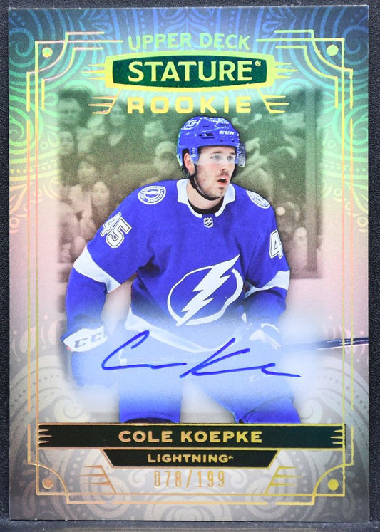 2022-23 UD Stature Rookie Auto Cole Koepke 181 RC Auto 078/199