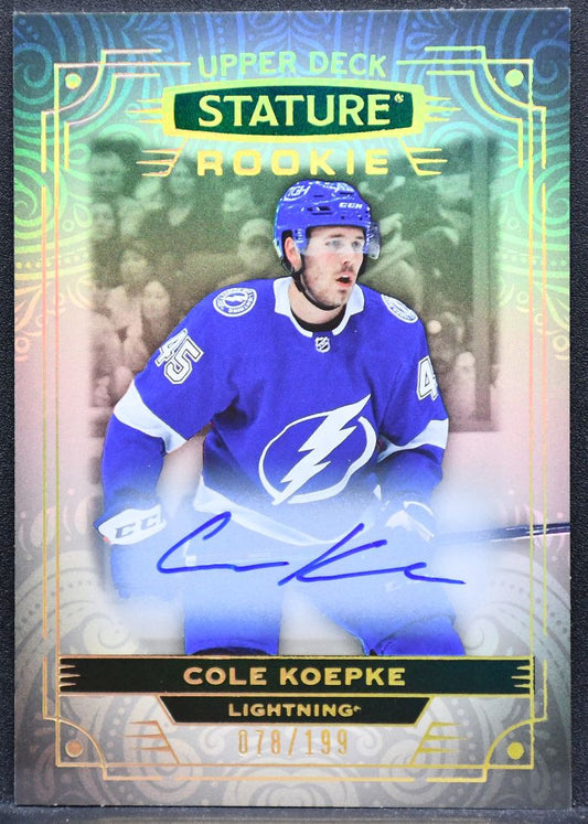 2022-23 UD Stature Rookie Auto Cole Koepke 181 RC Auto 078/199