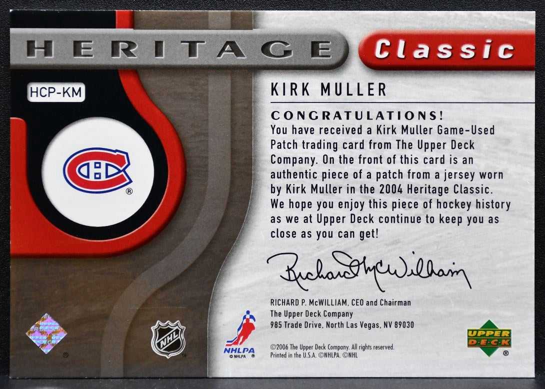 2005-06 SP Game Used Heritage Classic Patch Kirk Muller 11/25 Patch 0288