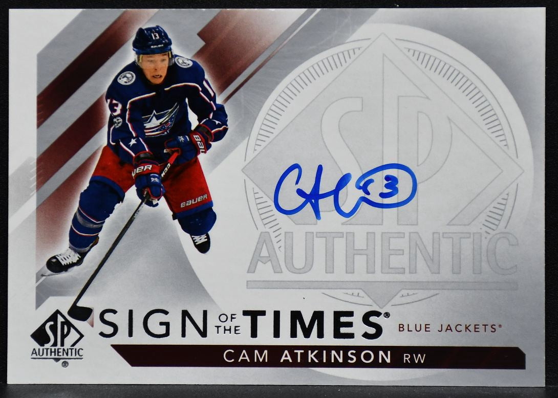 2017-18 SP Authentic Sign of the Times Cam Atkinson SOTT-CA Columbus Auto