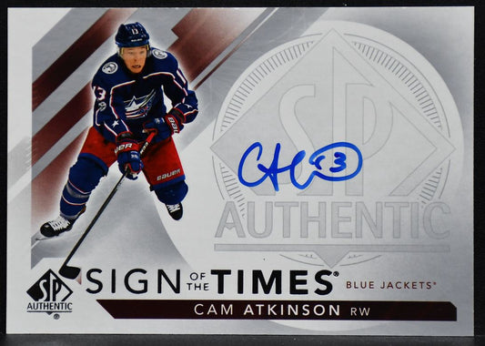 2017-18 SP Authentic Sign of the Times Cam Atkinson SOTT-CA Columbus Auto