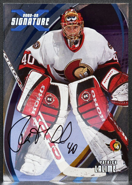 2002-03 In The Game Signature Patrick Lalime 035 Ottawa Senators Auto 3887