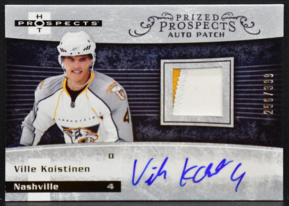 2007-08 Fleer Hot Prospect Prized Koistinen Predators RC Auto 256/399 Patch 0126