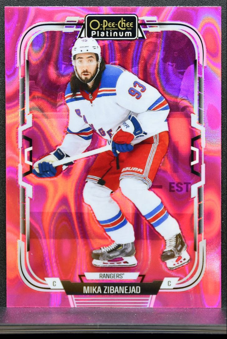 2025-26 O Pee Chee Platinum Pink Magma Mika Zibanejad 198 New York Rangers 8334