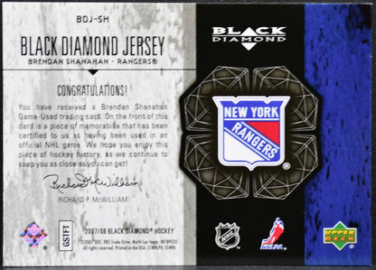 2007-08 UD Black Diamond Jerseys Shanahan New York Rangers Jersey 6942
