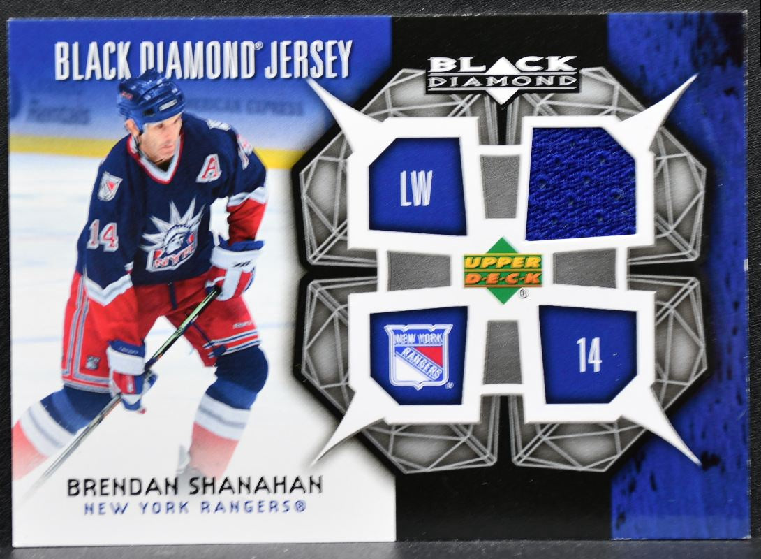2007-08 UD Black Diamond Jerseys Shanahan New York Rangers Jersey 6942