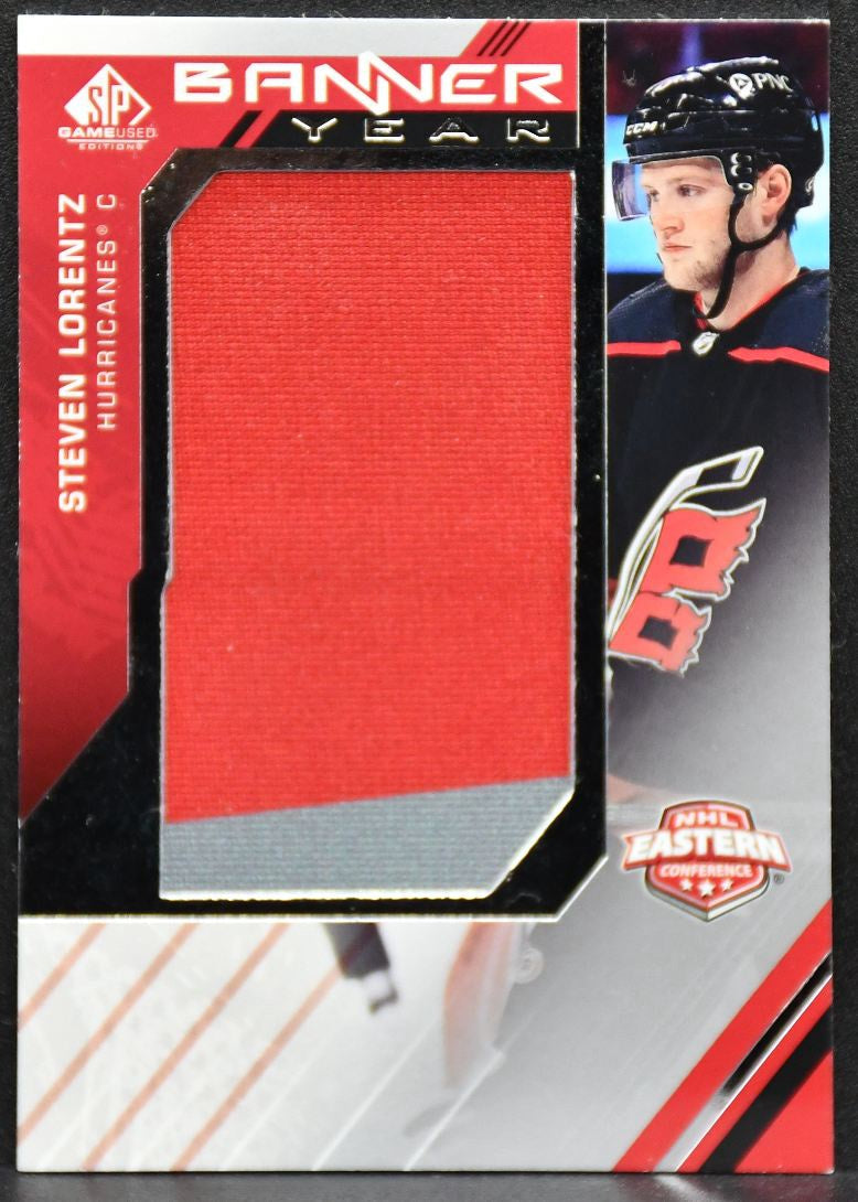 SP Game Used NHL Eastern Conference Banner Year Relics Lorentz Hurricanes Patch 3095