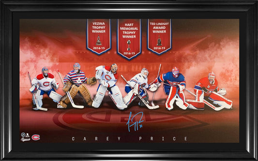 Carey Price Signed 18x32 Evolution Print Frame Montreal Canadiens -H