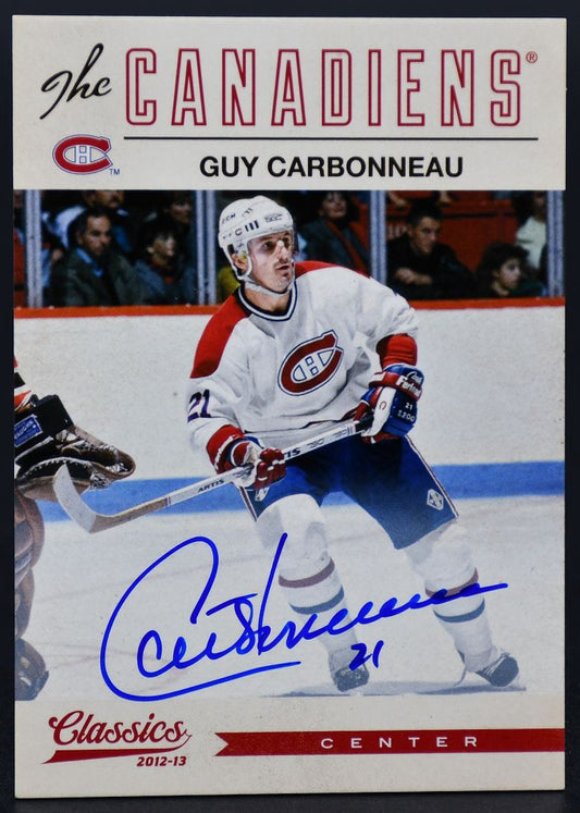 2012-13 Panini Classics Signatures Autographs Carbonneau Montreal Canadiens Auto