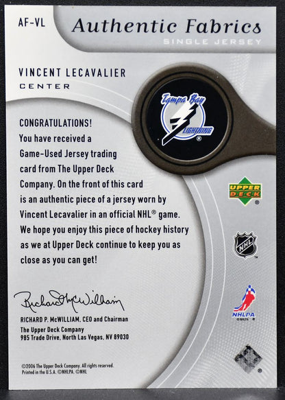 2006-07 SP Game Used Authentic Fabrics Vincent Lecavalier AF-VL Jersey 8470